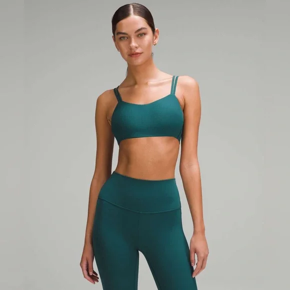 Lululemon Like a Cloud Ribbed Bra *Light Support, B/C Cup Storm Teal Size 6 - Picture 1 of 10